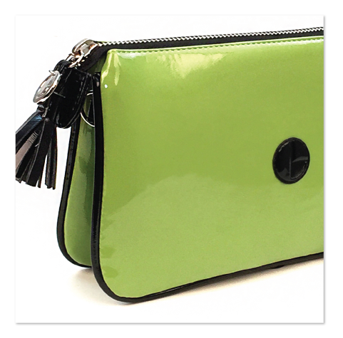 lime green transparent purse